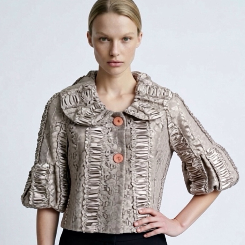 Damee, Inc Medium Artsy Romantic Poet Jacket Button Art-to-Wear Langenlook